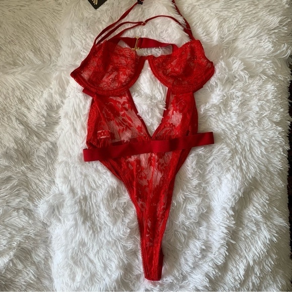MAPALE RED LACE BODYSUIT - Picture 7 of 13